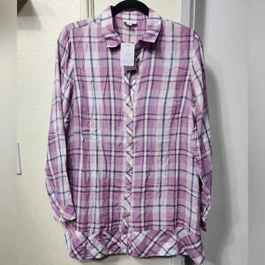 Women's J. Jill Button Down Tunic Shirt NWT Size Medium Casual Office